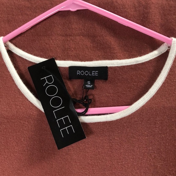 NWT ROOLEE Maroon Ringer-Style Sweater Dress Size S - Picture 5 of 7